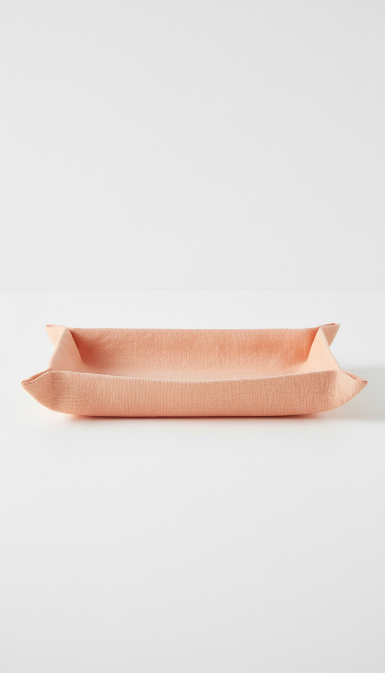 Peach Sorbet Linen Accent Tray