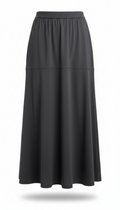 Charcoal Cotton Midi Skirt