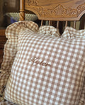 Personalized gingham baby pillow